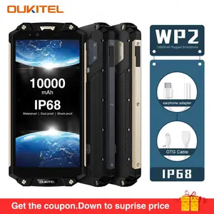 Смартфон OUKITEL WP2, влагозащита IP68, ударопрочный мобильный телефон, экран 6,0 дюйма 18:9, сканер отпечатков пальцев, 4 Гб 64 ГБ, Восьмиядерный MT6750T, 10000 мАч