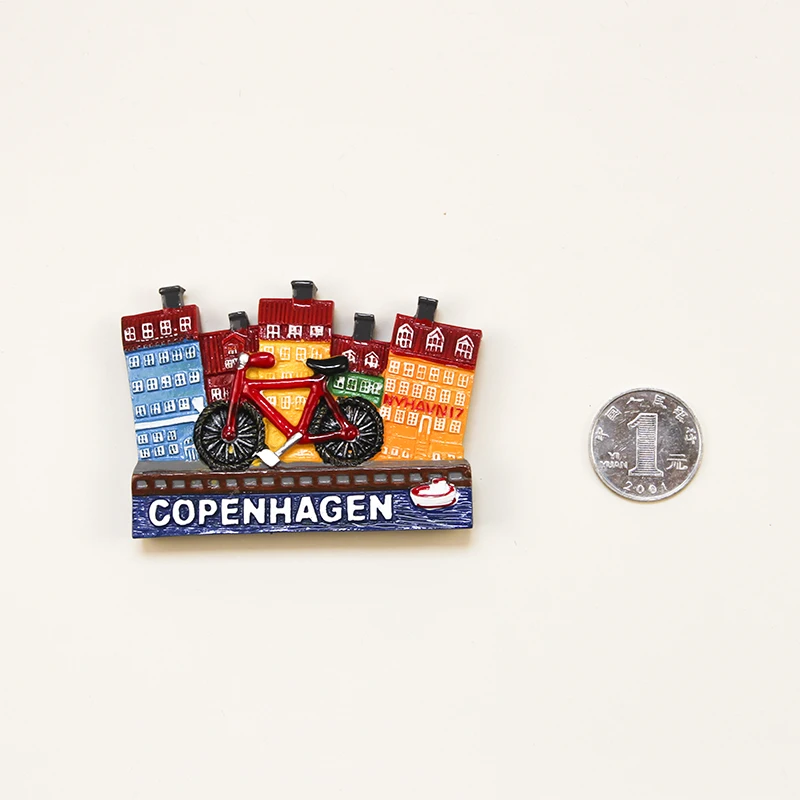 Дорожный магнит на холодильник 3D полимерный магнитный украшение для дома Дания