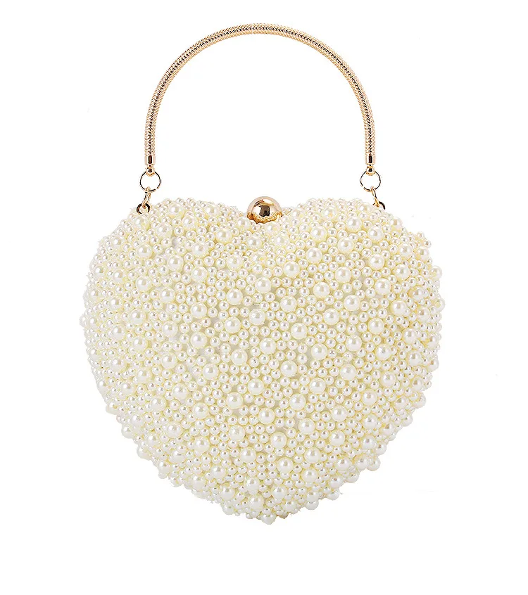 2 цвета серебряные жемчужные бусины Сумки Роскошные сумки в форме сердца Сумочка