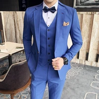 jacketvestpants 2021 mens high quality pure cotton business suitsmale grooms wedding dress fashion tuxedo leisure blazers