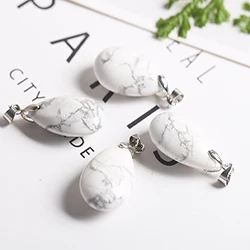 Натуральная подвеска в форме капли Смешанные Подвески - Цвет камня: WHITE TURQUOISES