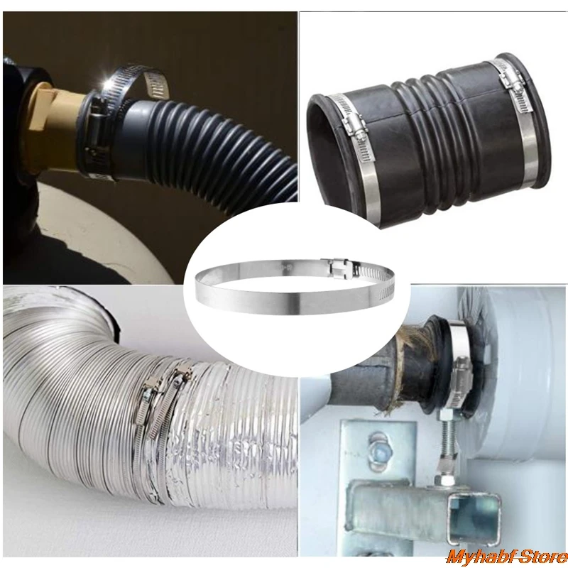 

6pcs/lot Stainless Steel Hose Clamp Dia 91-114mm Drive Hose Clamp Ring Hoop Hose Clip for Sealing Pipe Hardware Accessories