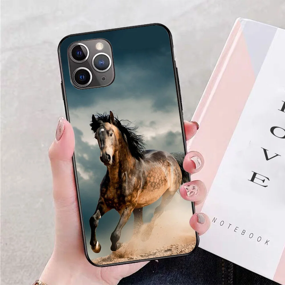 

For iPhone Galloping Horse Soft TPU Border Apple iPhone Case