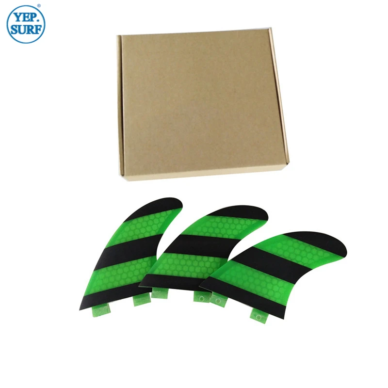 Surfboard Fin Double Tabs L Fins Green and Black Honeycomb Fiberglass in Surfing | Спорт и развлечения