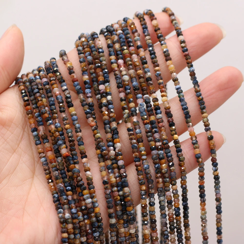 

yachu Natural Stone Semi-precious Stone Faceted Peter Stone Bead Making DIY Necklace Bracelet Size 3x2mm Gift