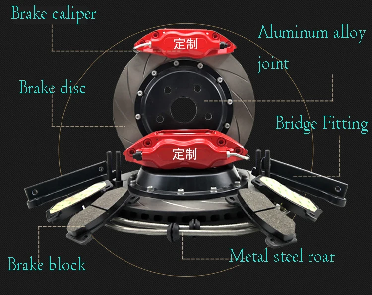 

AP5200 AP7600 AP8520 2 Sets Disc Brake Caliper Covers Brake Block Steel Throat Forged Toint Front Rear Auto Universal Car Wheel