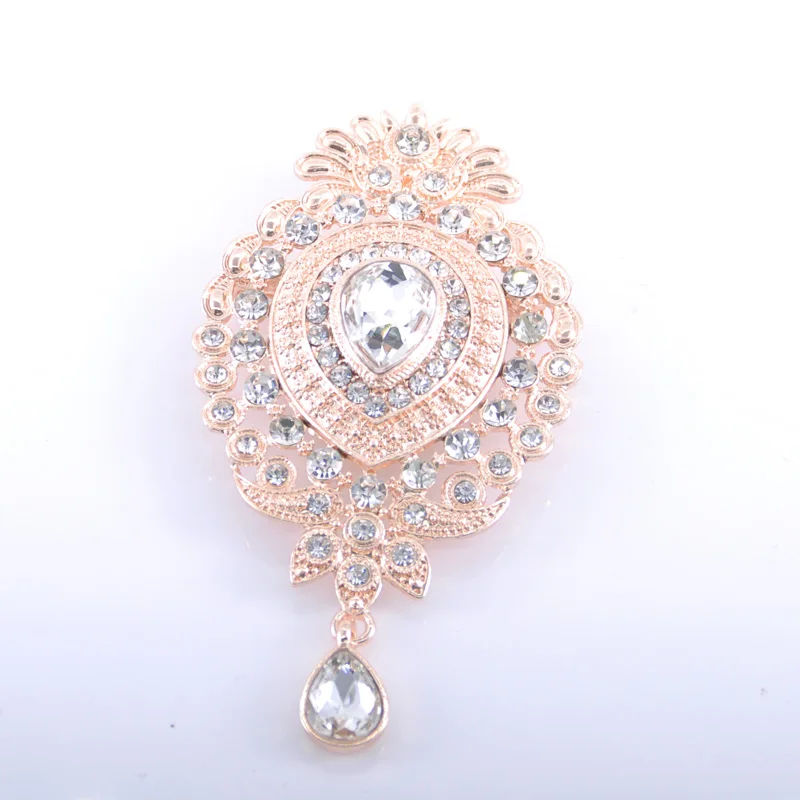 rose gold Винтажная Золотая Корона, свадебная брошь, ювелирные изделия из кристаллов, женские броши, шарф со стразами, брошь, букеты из булавок для свадьбы - Окраска металла: rose gold