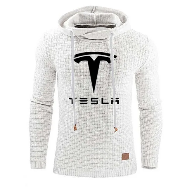 Мужские толстовки для Tesla с логотипом автомобиля весенне осенние мужские