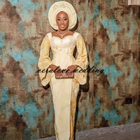 gorgeous aso ebi evening dresses yellow lace formal prom dress plus size african women event party gowns vestidos de fiesta