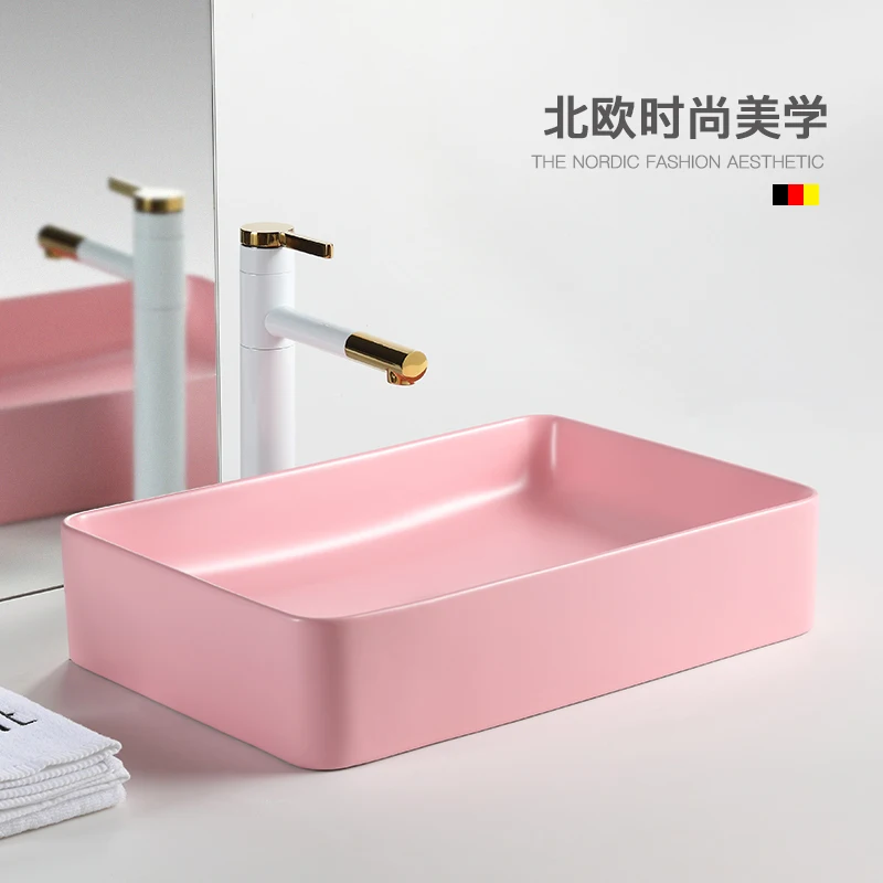 Раковина для ванной комнаты керамическая раковина розового цвета | Обустройство