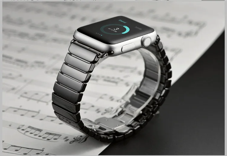 Керамический ремешок для Apple Watch Band 44 мм 40 мм iwatch band 42 мм 38 мм роскошный браслет из нержавеющей стали с пряжкой Apple watch 5 4 3 2 1