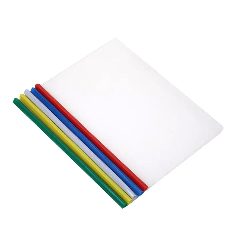 20pcs Sliding Bar File Clamps Transparent Plastic File Folders A4 Paper Organizer Contract File Holder for Office (Random Color)