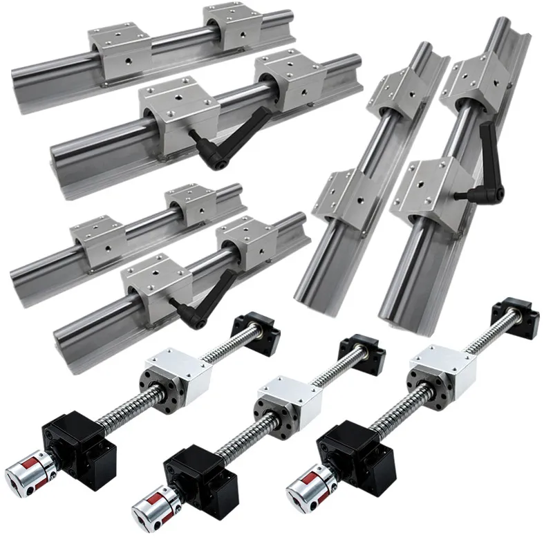 3 ШВП RM1605-350/750/1150 мм(SFU1605-3)+ 3 комплекта SBR16 линейные стол+ 3 комплекта BK/BF12+ XB муфты ЧПУ
