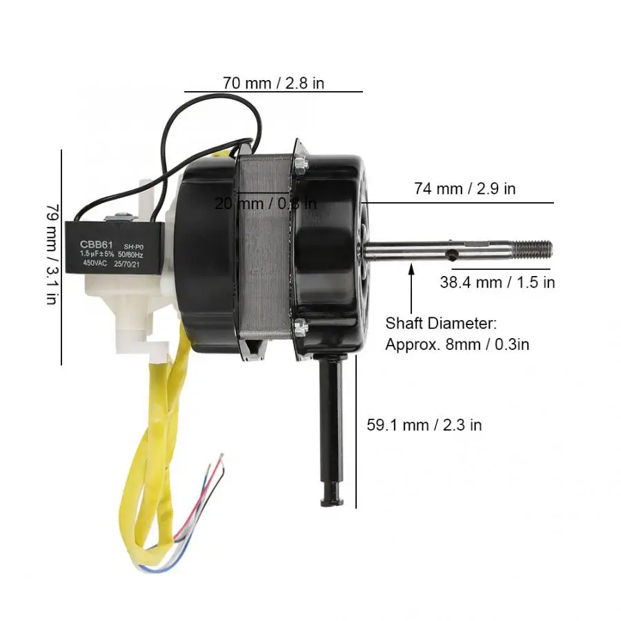 Electric Floor Fan Motor Dual Ball Bearing Accessory with Capacitor Copper Head 220V 60W | Бытовая техника