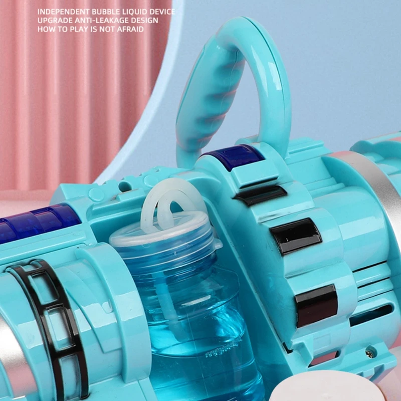 

MXLE Beach Outdoor Toy for Kid Interactive Electric Toy for Toddler Gatling Bubble Maker Musical Toy for Wedding Celebration