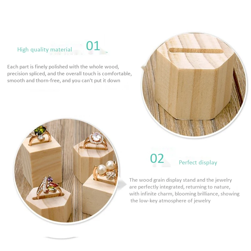 8 Pcs Log Pair Square and Hexagon Ring Display Racks Couple Holders Brackets Jewelry Silver Storage | Украшения и аксессуары