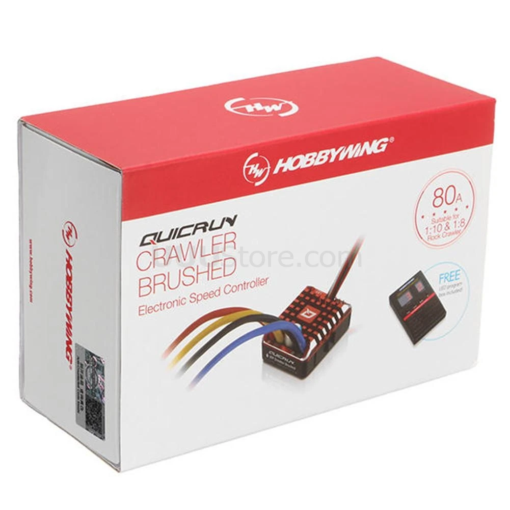 Hobbywing-Cepillo de orugas QuicRun ESC 1:10 1/8 1080, controlador electr&oacute;nico de velocidad, cepillado WP 80A-0