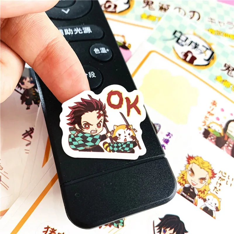 

2 Sheets Demon Slayer: Kimetsu No Yaiba Anime Sticker Stickers PVC Graffiti Stickers Suitcase Luggage Guitar For Children Toys