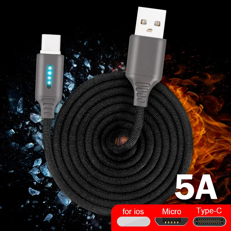 R1 USB кабель для быстрой зарядки iOS 1 м и передачи данных type-C Micro Мобильный телефон 5A