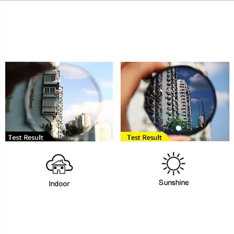 No Screws Design Sun Photochromic Gray Square Prescription Eyeglasses Metal Men Power Spectacles 0 -0.5 -0.75 -1.0 To -6.0