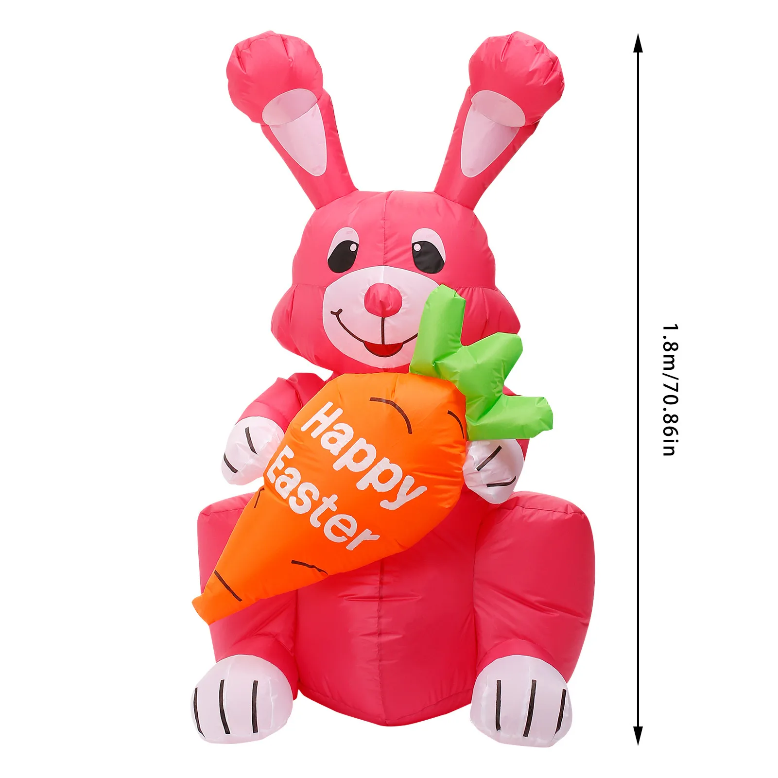 

3.94Ft 1.2m Easter Party Inflatable Bunny Hold Carrot Luminous Outdoor Indoor Holiday Decor Easter Inflatable Rabbit Dropship