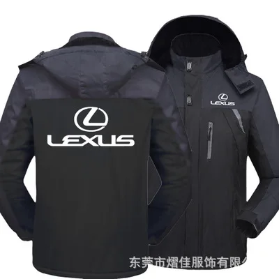 

Winter Jacket Men for Lexus car logo Thick Velvet Warm Coat Male Windproof Hooded Outwear Casual Mountaineering Overcoat