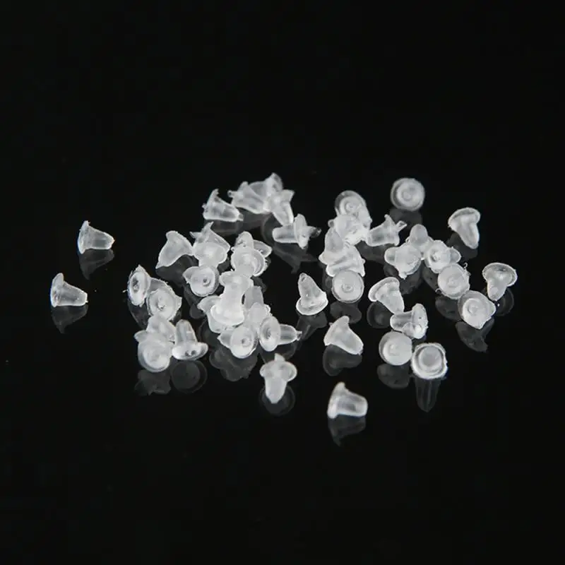 200 шт./упак. Мягкие силиконовые прозрачные туннели с пробкой для пирсинга прочные