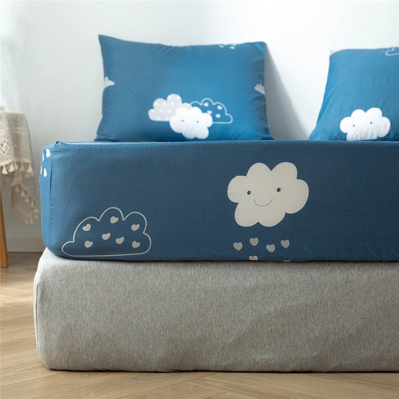 Простыня с принтом постельное белье эластичным поясом покрывала для матраса