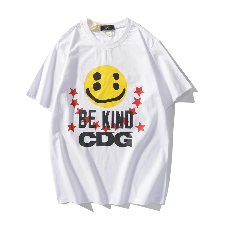 Kanye CPFM BE KIND Smiley Повседневная мужская футболка с коротким рукавом оверсайз
