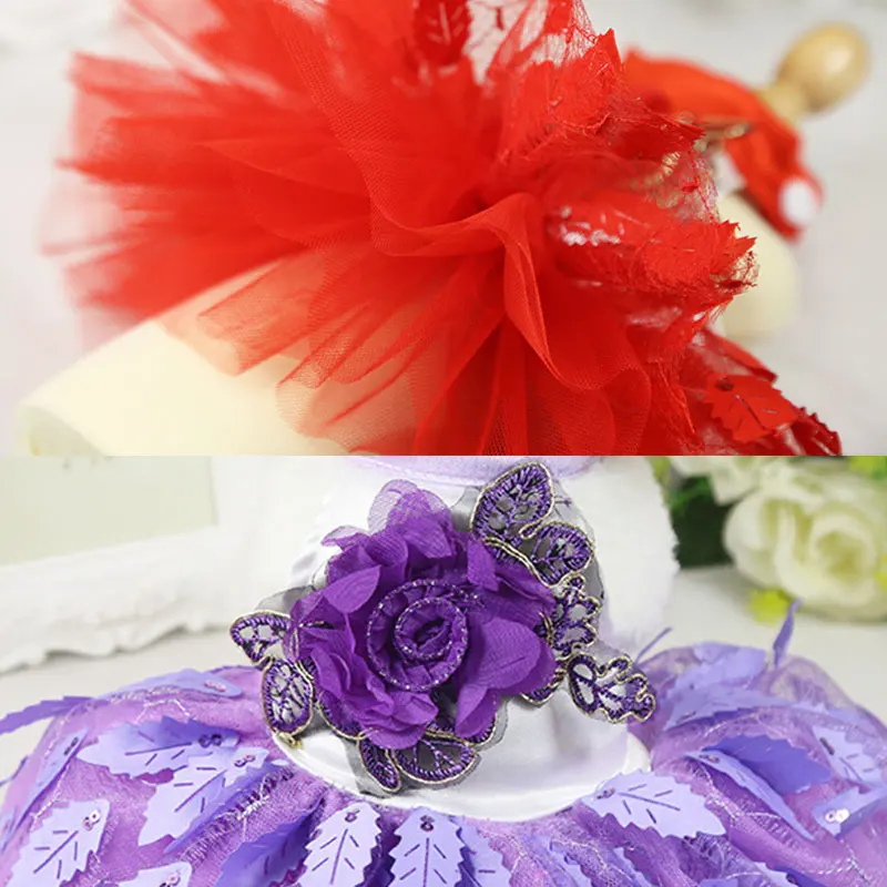 

Cute Dog Lace Tullle Dress Pet Dog Clothes For Small Dog Party Birthday Wedding Bowknot Dress Puppy Costume Pet Clothes