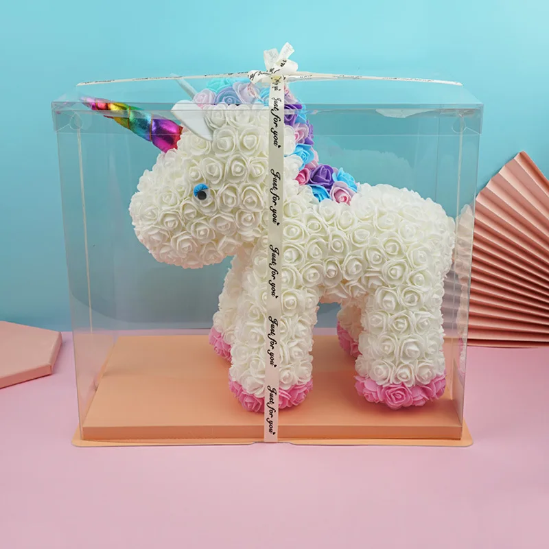 1 шт. милые цветные ПЭ розы Единорог искусственные Искусственные цветы подарок на