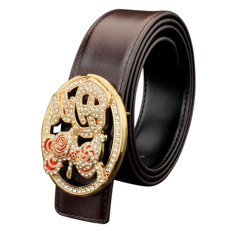 

High End Gift Belt Men's Leather Elegant Suit Fashion Men's Belt Luxury Brand High Quality Mouse Buckle Men's Belt Ceinture