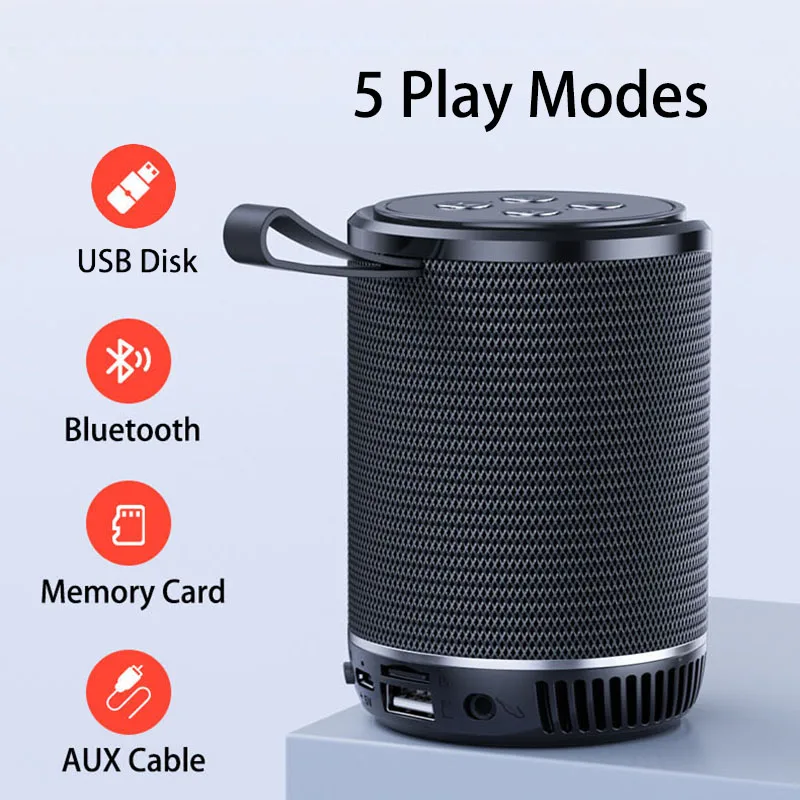 

Portable Mini Wireless Bluetooth Speaker Stereo Speakerphone Radio Music Subwoofer Column Speakers for Computer with TF FM