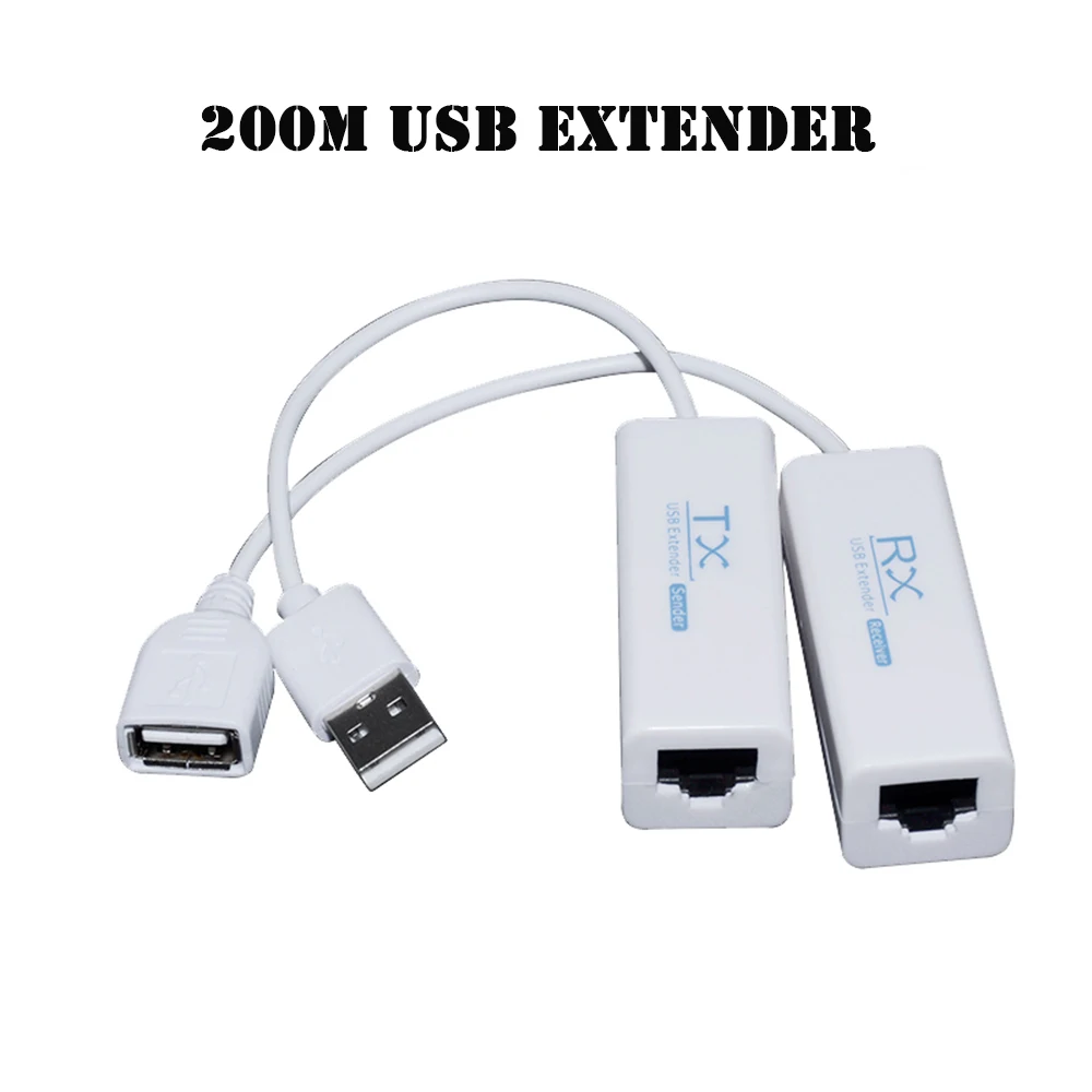USB-удлинитель 200 м кабель Ethernet RJ45 USB2.0 конвертер удлинитель адаптер TX RX