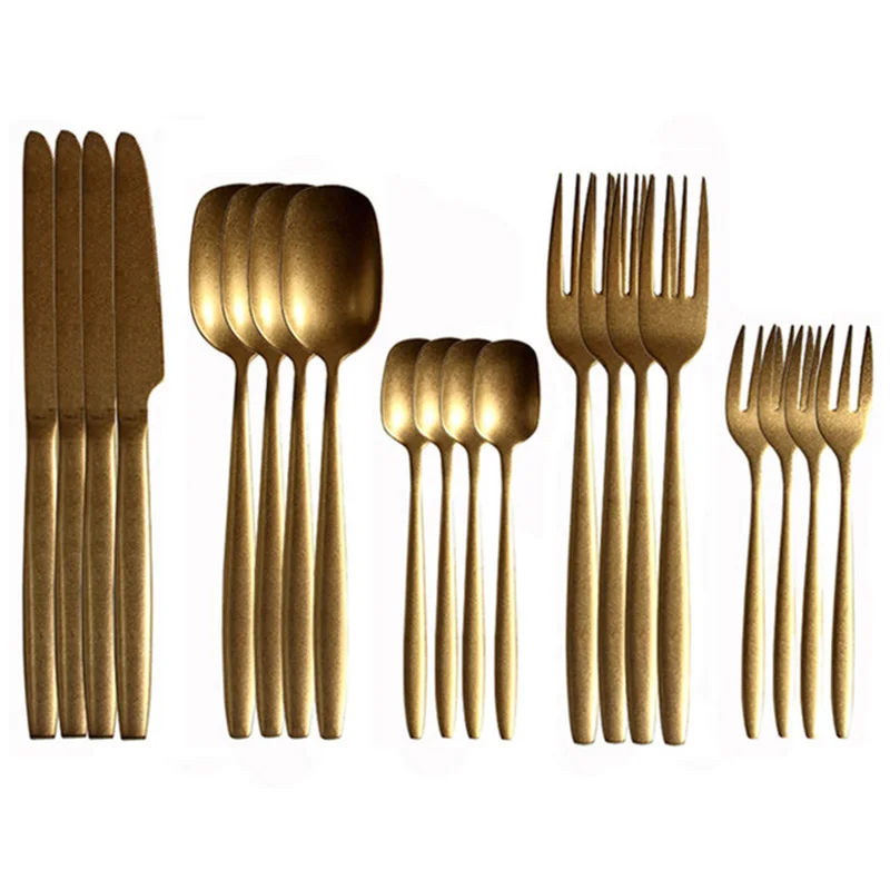 

20 шт., набор столовых приборов из нержавеющей стали