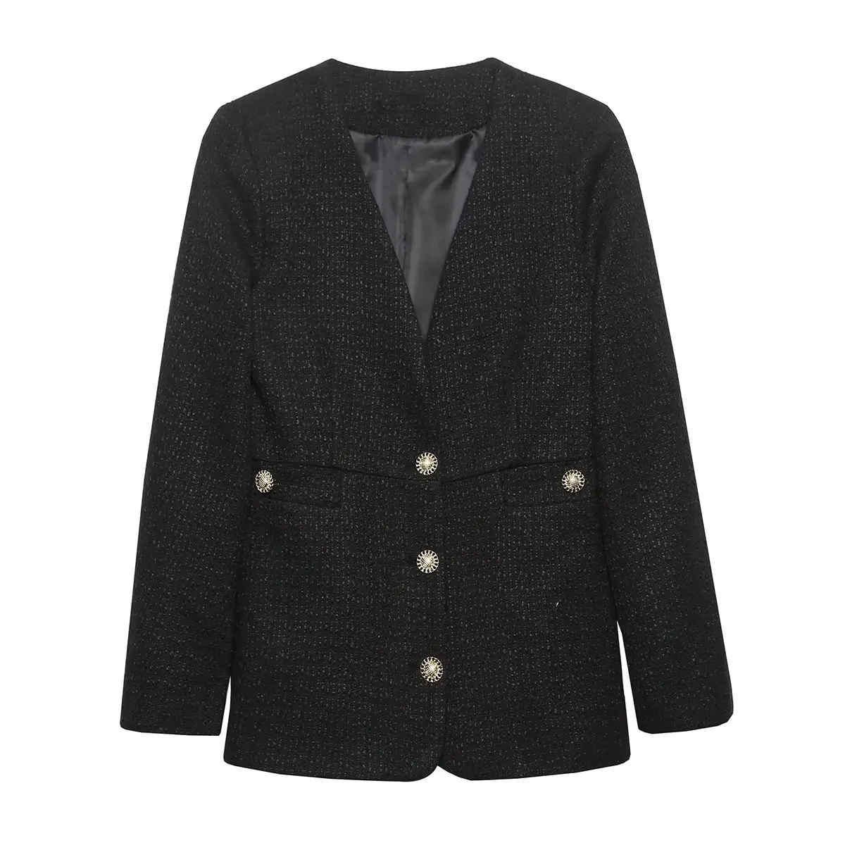 

Willshela Women Fashion With Pockets Single Breasted Solid Jacket Vintage Long Sleeve V-Neck Female Coat Chic Outfit