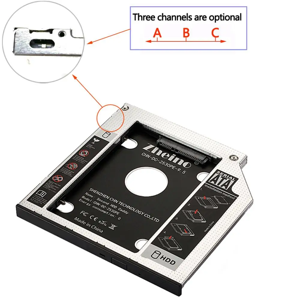 Zheino SATA3 внешний жесткий диск SSD с 9,5 мм Caddy 60 ГБ 120 ГБ 240 ГБ 360 ГБ 480 ГБ 960 ГБ 128 ГБ 256 512 1 ТБ 2nd рама адаптер компакт-дисков/DVD-ROM оптического волокна