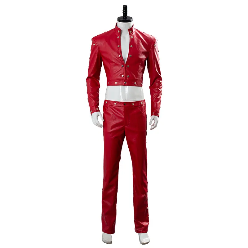 

Anime Seven deadly sins Third Episode Ban Cosplay Costume Men Red Top+Pants Halloween Free Shipping B