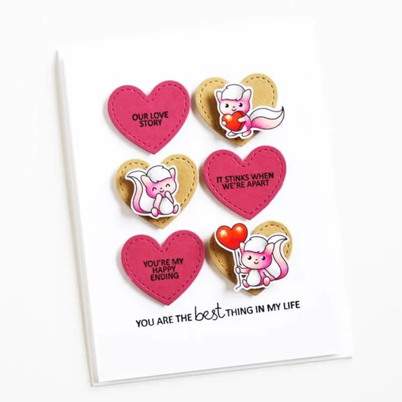 Высечка Наша история любви + прозрачная печати о и животных высечки штампы для