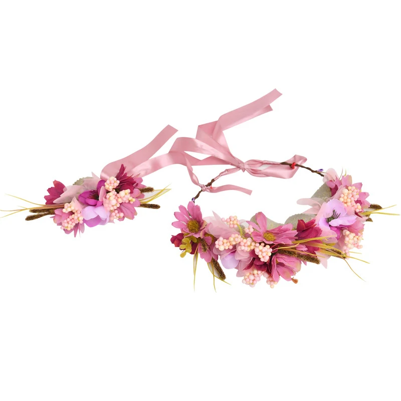 

Romantic Floral Headband Baby Wedding Flower Crown Hair Accessories Floral Headband Floral Accessories FPJFS74