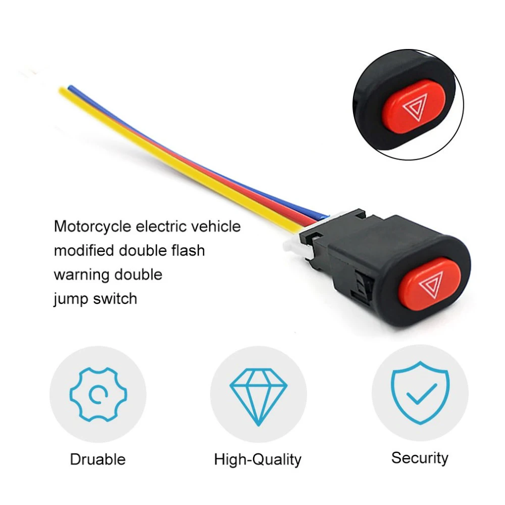 

Motorcycle Switch Double Flash Warning Emergency Lamp Switch Button For Scooters Electromobile Hazard Light Signal Flasher
