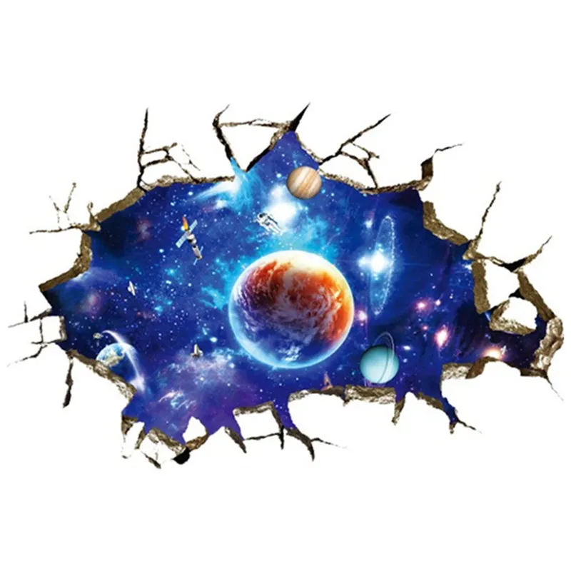 Вселенная Звездное чудеса сломанной настенная Galaxy свечение планета звезды 3d