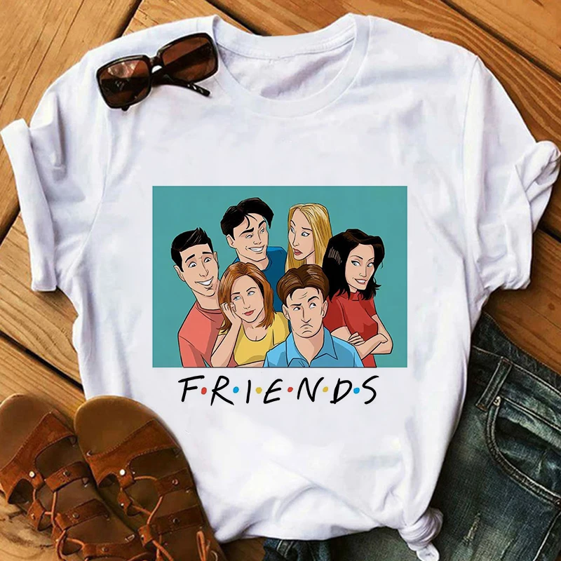 Женская футболка в стиле Харадзюку Friends TV Show хип хоп с забавным