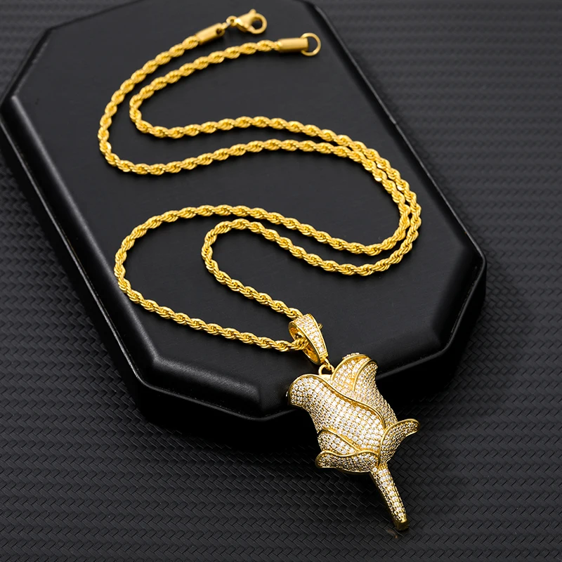 

Rose Necklace Flower Charm Chains Necklaces Final Rose Beauty And The Beast Jewelry For Women Girls Gift Accessorie Dropshipping