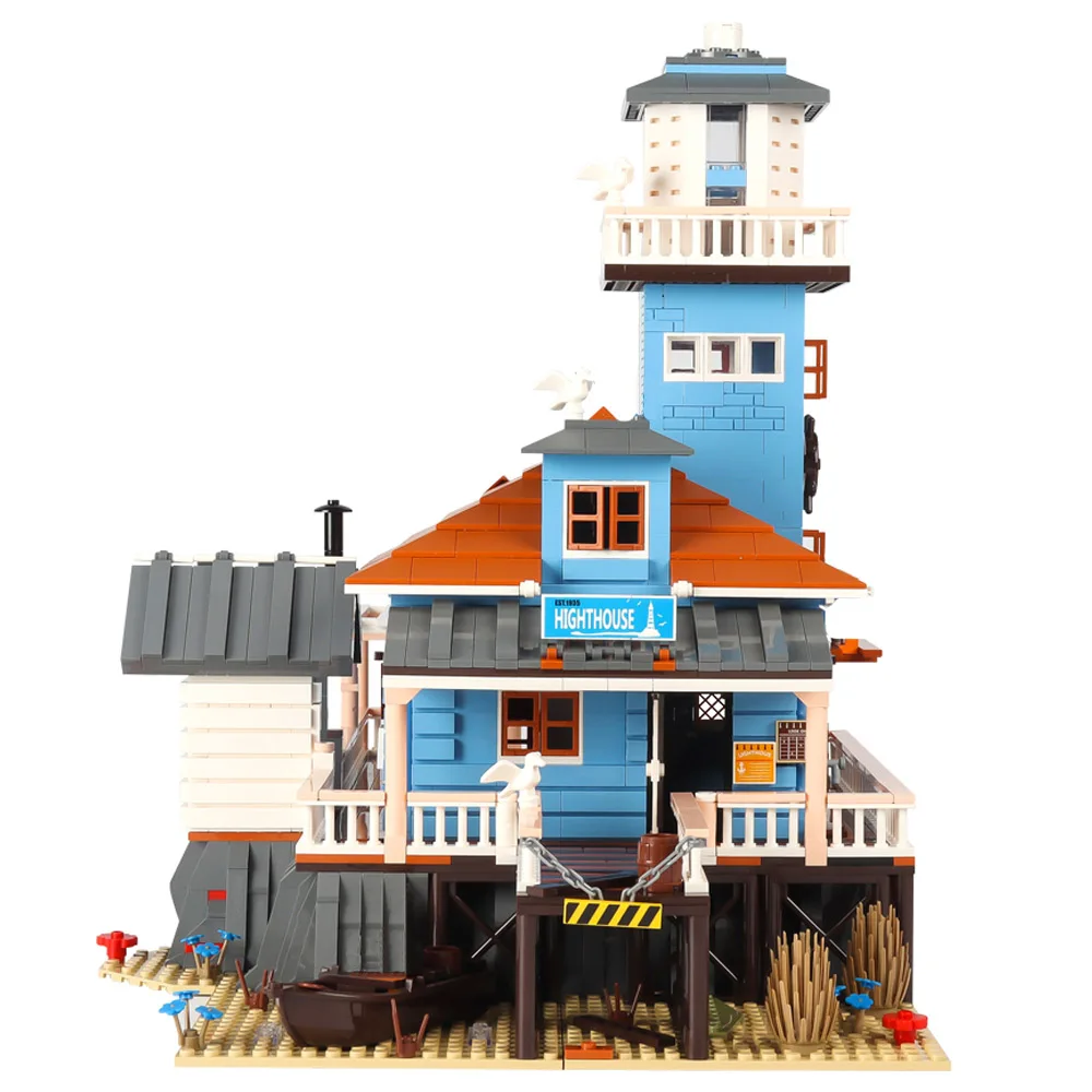 

Creator Expert Bricks PG12002 2375pcs Light House Modular Bricks Old Fish Store Moc Building Blocks Streetviews Moc Bricks