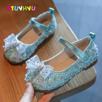 autumn children shoes leather rhinestone sequin bow girls princess shoes soft bottom comfortable baby toddler kids shoes dance