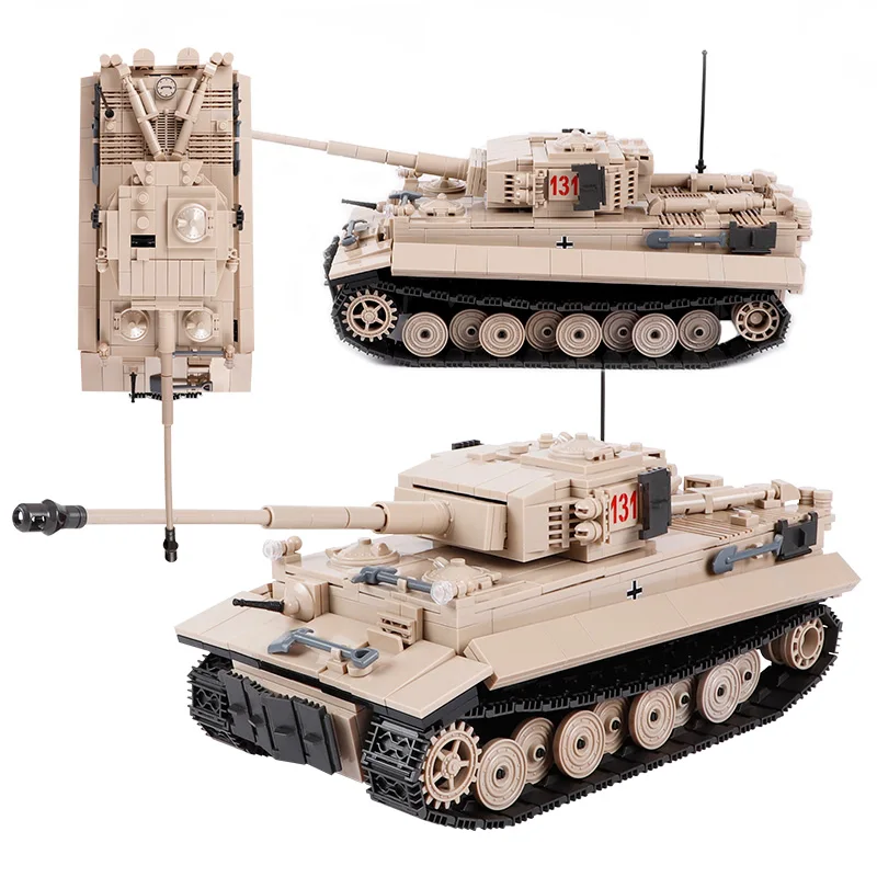Конструктор для мальчиков из 1018 блоков военный Тигр танк 2 мировая война