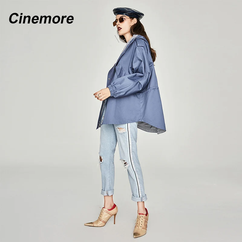 Cinemore 2021 женщин высокого качества пальто Топ Сезон весна осень Повседневные