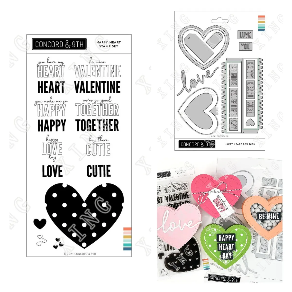 

Arrival 2022 Happy Heart Box Cutting Dies Clear Silicone Stamps Seal Diy Craft Paper Scrapbooking Decoration Embossing Template