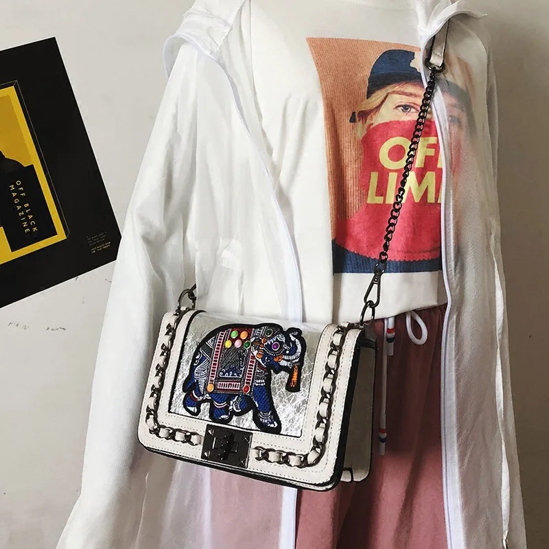 Personailty слон маленькая сумка конверт женская 2019 новая дамская через плечо с цепным